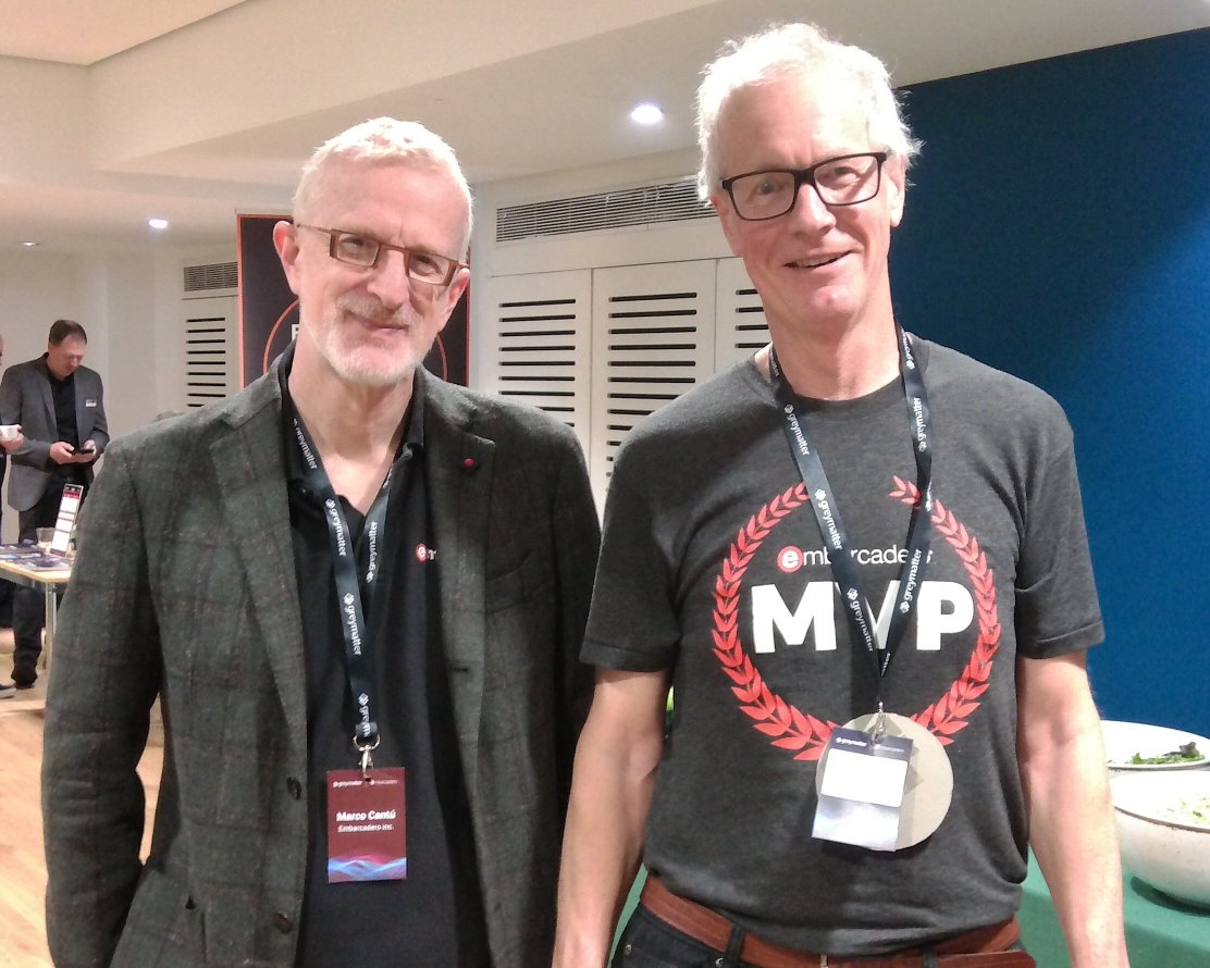 Roger with the visionary Marco Cantu